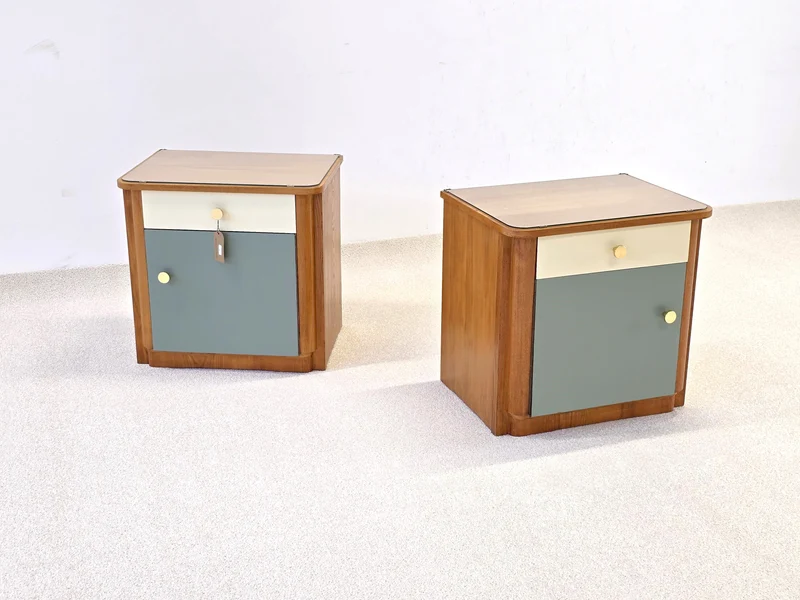 2ER SET VINTAGE NACHTTISCH kommode schlafzimmer schränkchen retro mid century