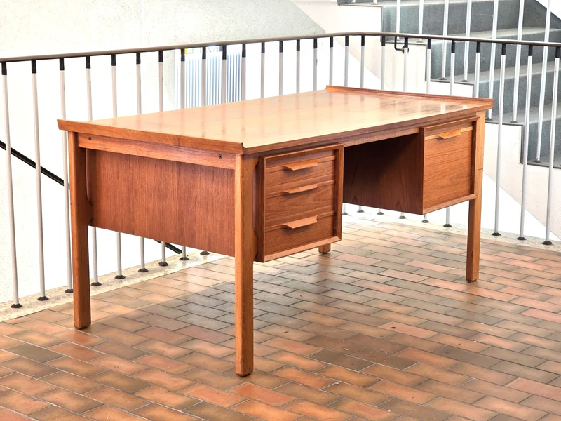 VINTAGE TEAK SCHREIBTISCH holz tisch büro mid century retro dänish denmark
