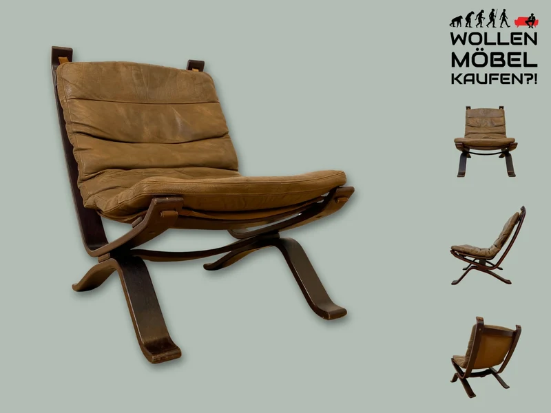 Seltener skandinavischer Designer Sessel I Focus Sling von Bramin Møbler I mit Echtleder Bezug