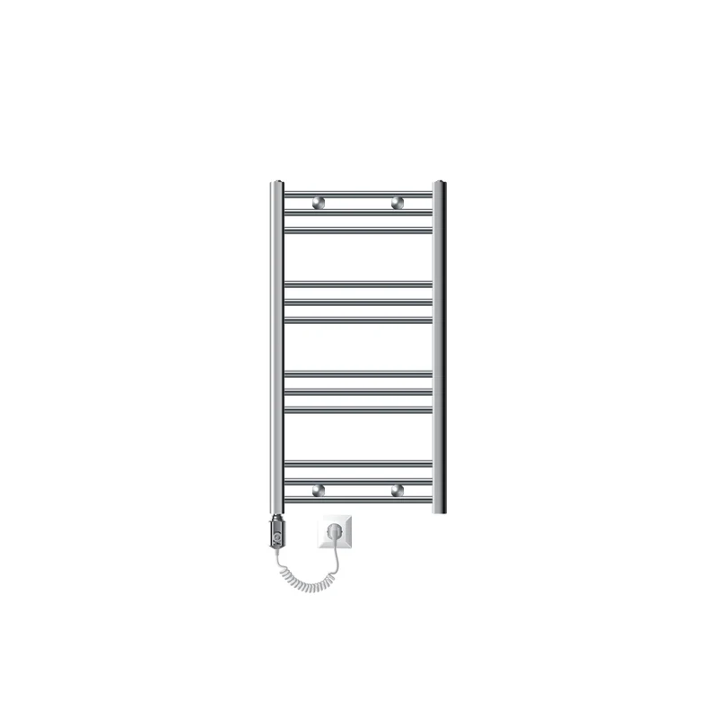 Elektrischer Badheizkörper mit Heizstab 300W 500x800 mm Chrome gebogen mit Seitenanschlus LuxeBath