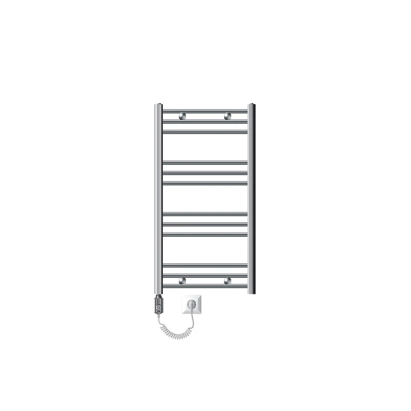 Badheizkörper Elektrisch mit Heizstab 300W 500x800 mm Chrome gebogen mit Seitenanschlus