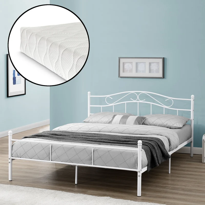 Metallbett Florenz mit Matratze [en.casa]