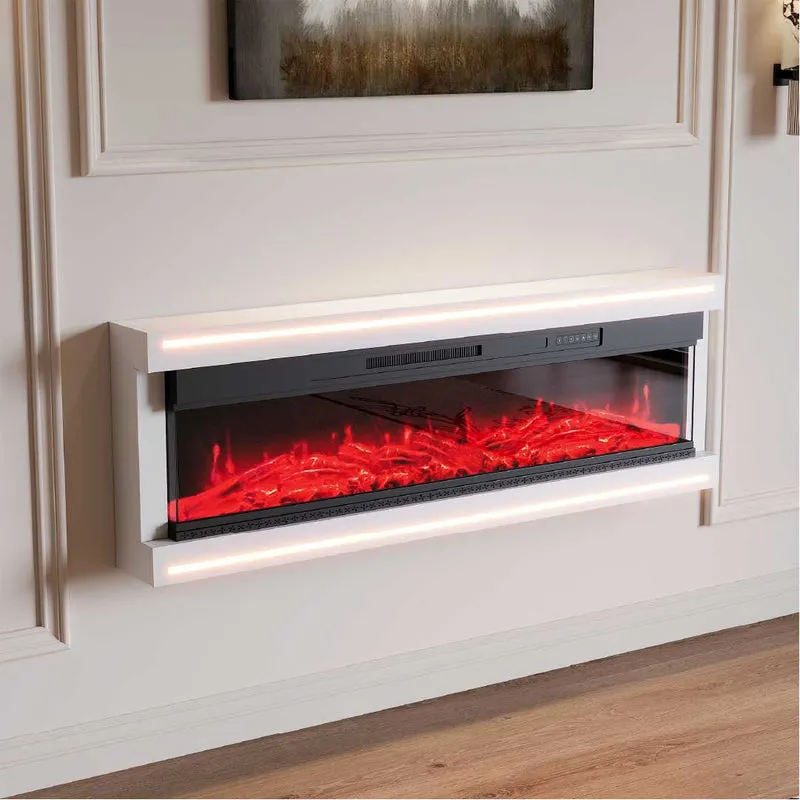 Yelenaro Elektrischer LED Einbaukamin 50 / 60 Zoll mit Heizung