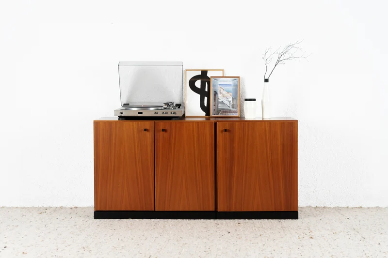 Vintage Kommode Sideboard Mid Century Holz Nuss 80s Tv Board Wohnzimmer