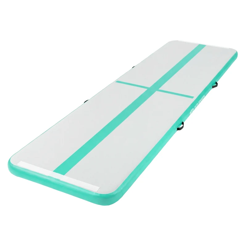 ECD Germany | Aufblasbare Gymnastikmatte inkl. Tragetasche & elektr. Luftpumpe, 3/4/5 m, 10 cm Dicke, Turnmatte Airtrack