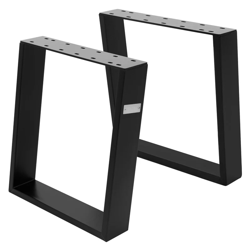 2er Set Tischkufen Bankkufen 80GRAD Neigung 40x43 cm Schwarz matt 8x2 cm Metall ML-Design