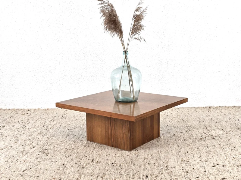 MID CENTURY COUCHTISCH wohnzimmer tisch Nuss holz quadratisch 60s