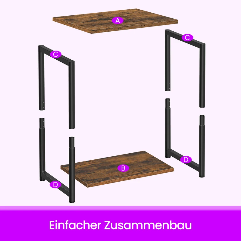 Beistelltisch vintagebraun-schwarz