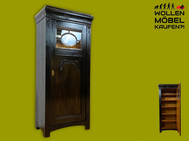 Zauberhafte dänische antike Vitrine I Vollholz mit facettiertem Originalglas, um 1900.