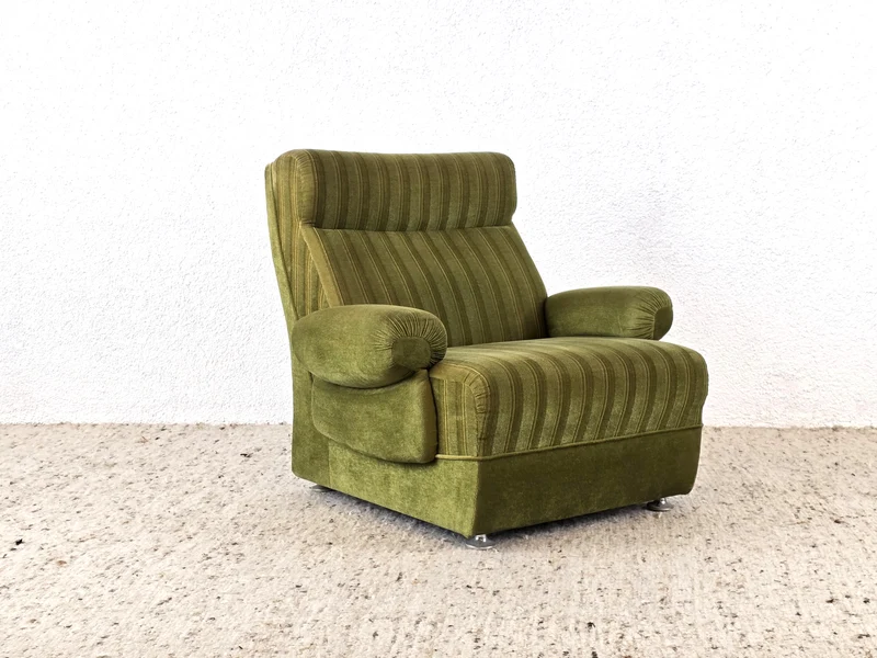 MID CENTURY SESSEL stuhl grün stoff armchair sofa ddr couch vintage retro