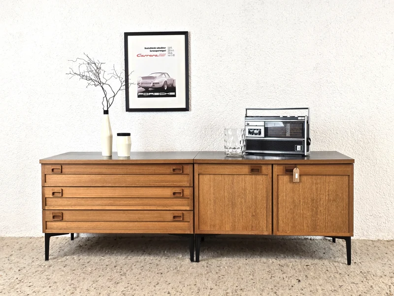 SEN SIDEBOARD Teak Holz Lowboard Kommode Tv Board Vintage Mid Century Schubladen