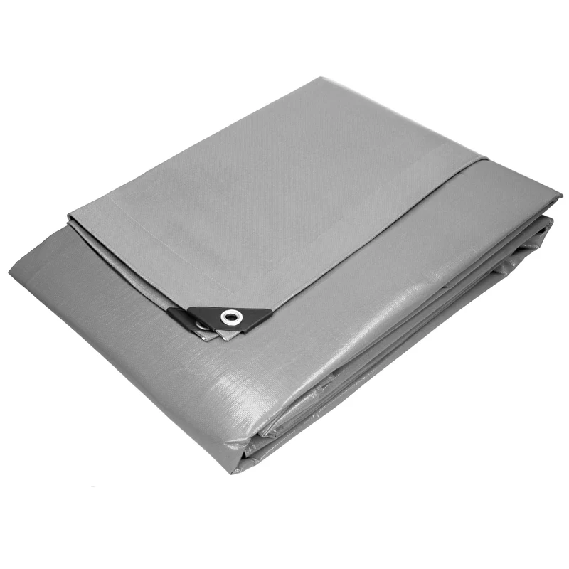 Abdeckplane Gewebeplane mit Ösen 260 g/ m² Grau aus Polyethylen
