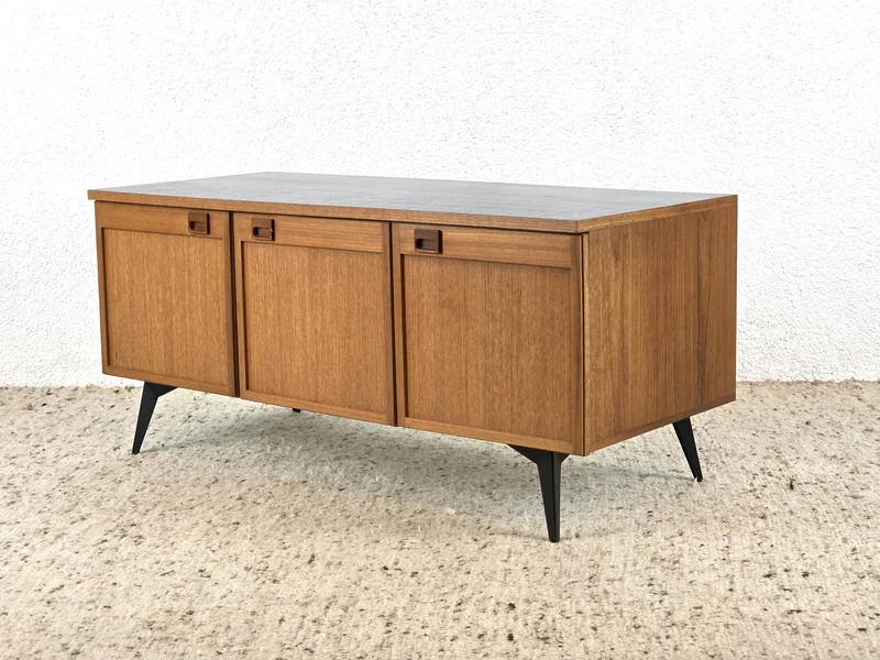 SEN SIDEBOARD Tv Teak Holz vintage Kommode Hi-fi Lowboard schwarz