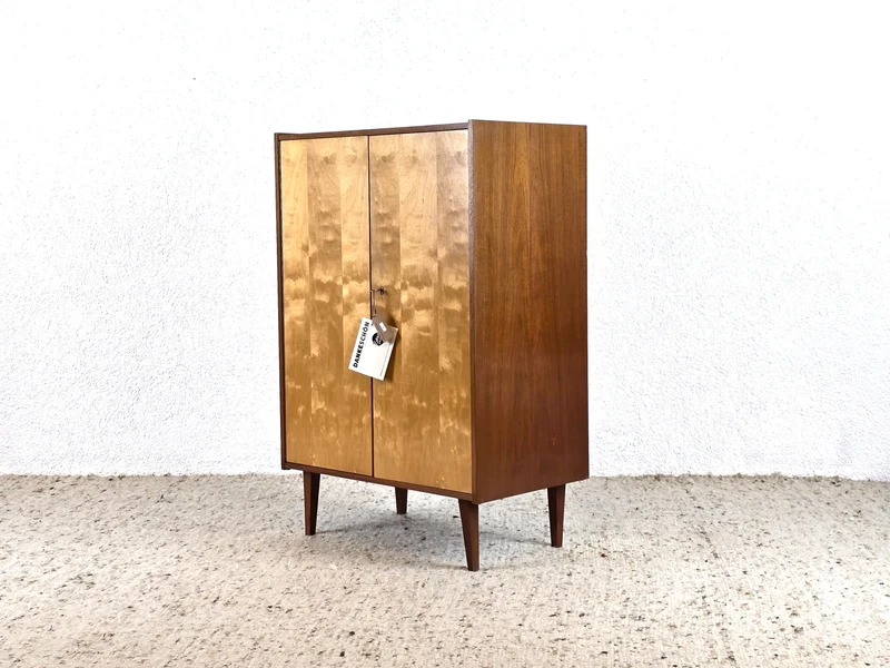 1960er KOMMODE Kleider Schrank Teak Ahorn Holz vintage midcentury