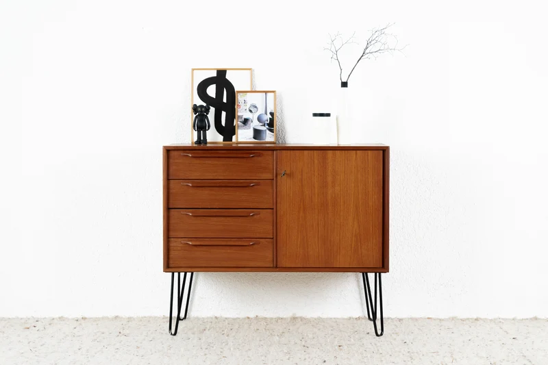Vintage Kommode Schrank RT Möbel Holz Teak Mid Century Schubladen