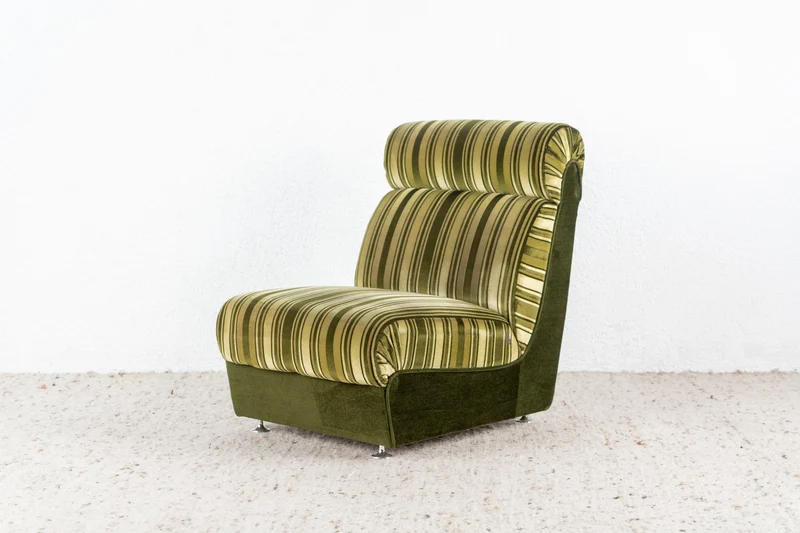 Vintage Sessel Grün Samt Mid Century