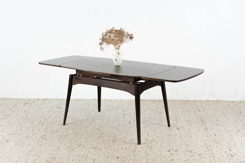Vintage Tisch Höhenverstellbar Ausziehbar Holz Esstisch Couchtisch