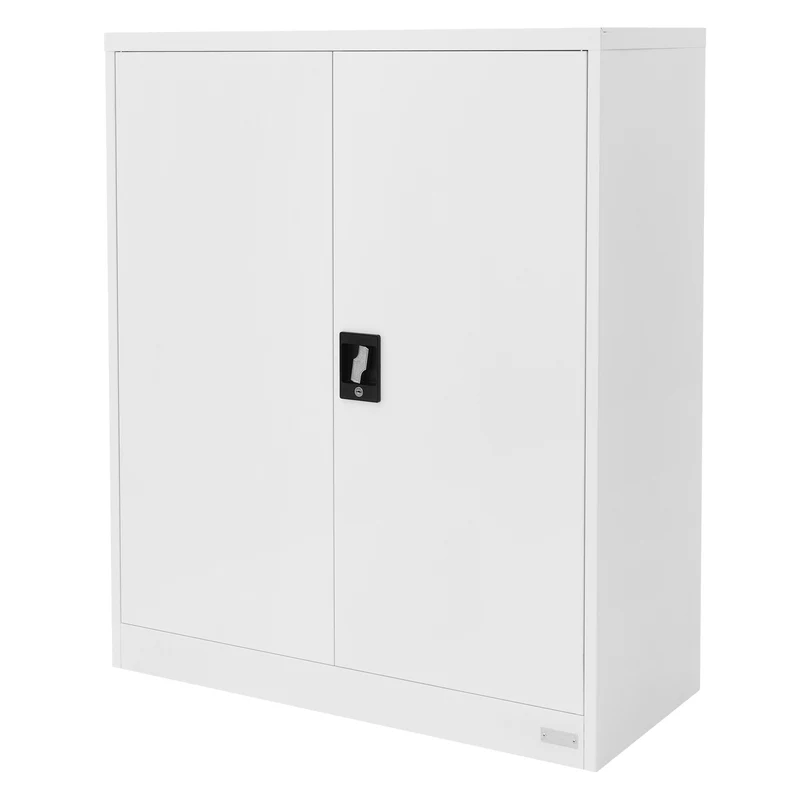 Aktenschrank abschließbar 90x40x109 cm Weiß aus Stahl ML-Design