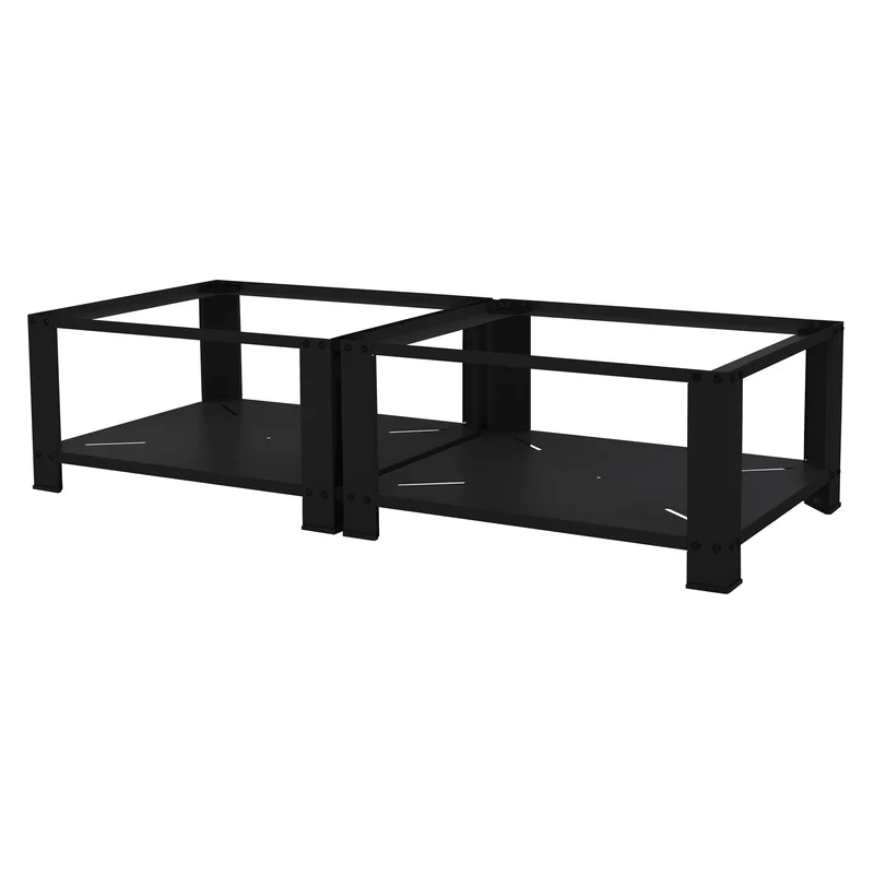 Waschmaschinen Untergestell Unterschrank doppel 128x54x32 cm mit Ablage in Schwarz ML-Design