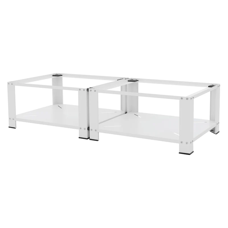 Waschmaschinen Untergestell Unterschrank doppel Set 128x54x32 cm mit Ablage in Weiß ML-Design