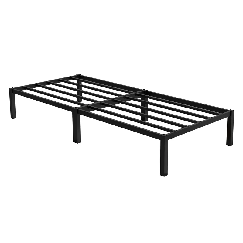 Bettgestell Einzelbett 90x200cm aus Metall in Schwarz mit Lattenrost ML-Design