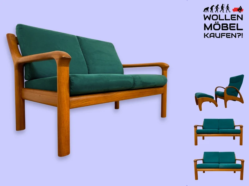 WMK I Hochwertiges skandinavisches Designersofa von Holstebro Møbelfabrik in Petrol Blau