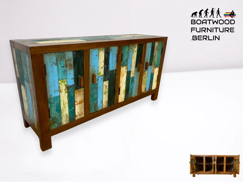 Boatwood by WMK I Nachhaltiges Sideboard handgefertigt aus altem Bootsholz