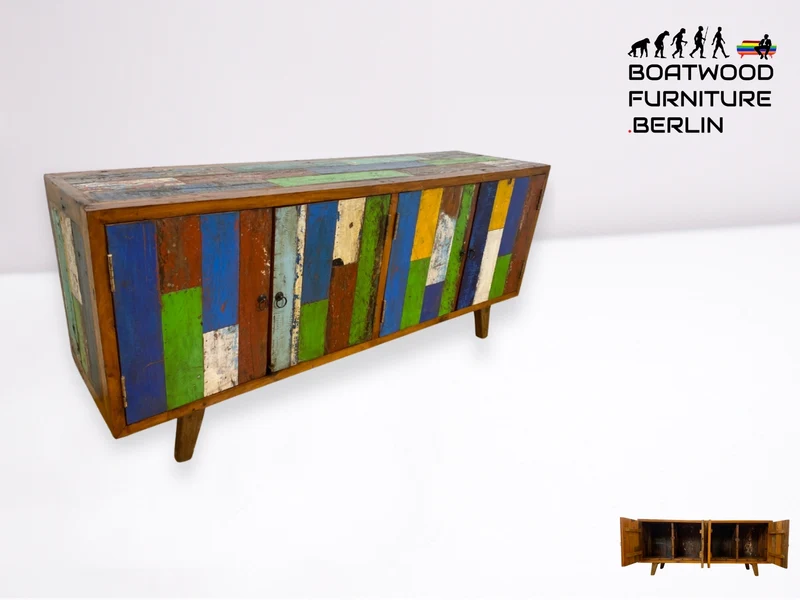 Boatwood by WMK I Nachhaltiges Sideboard handgefertigt aus altem Bootsholz