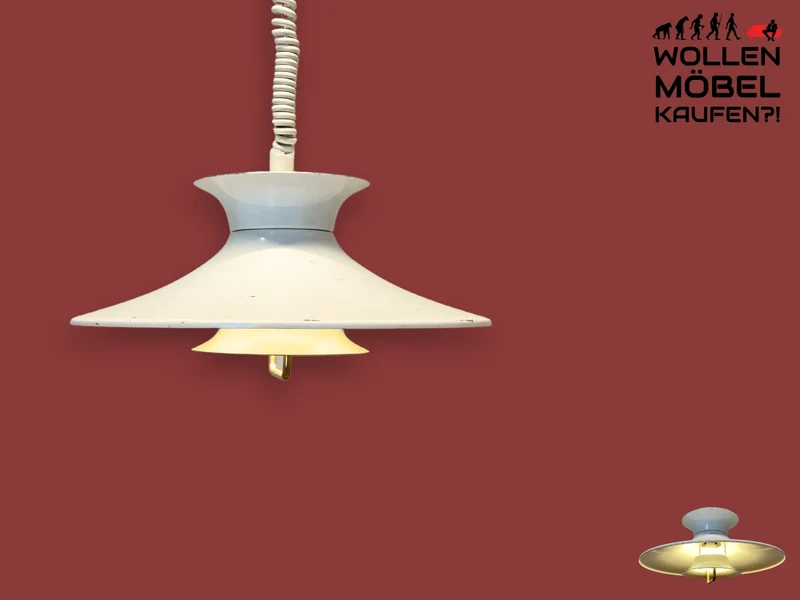 WMK I Schöne höhenverstellbare weiße skandinavische Space Age Designer Pendelleuchte von Belid aus Metall