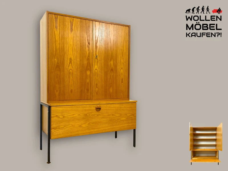 WMK I Kultiges modulares Designer Regalsystem 430 in Sen Esche von Joachim Nebelung für VEB Hellerau
