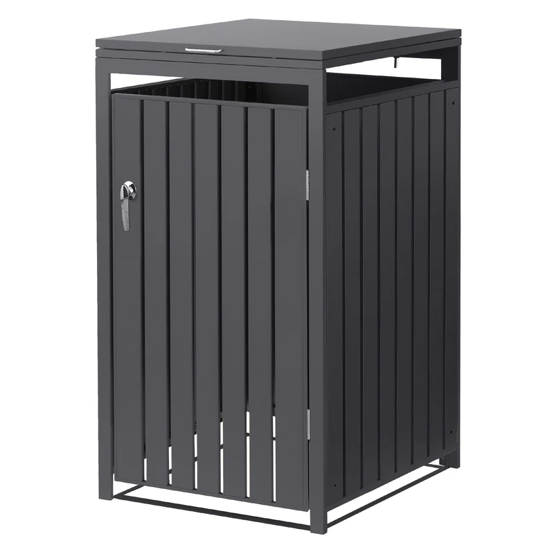 Mülltonnenbox 1er bis 240L 68x80x120 cm aus Stahl in Anthrazit ML-Design