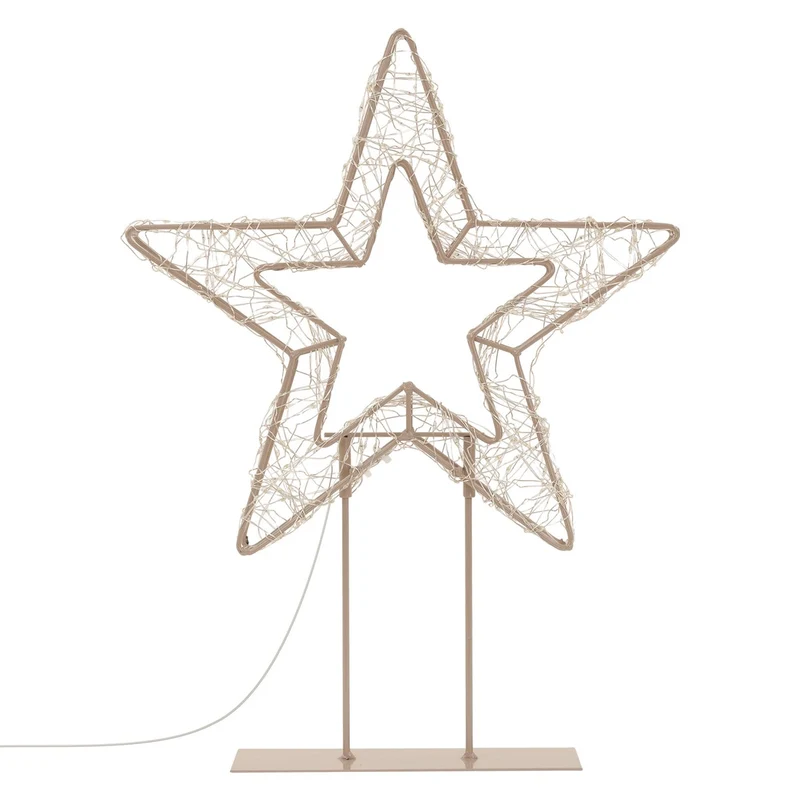 ECD Germany | LED Weihnachtsstern auf Sockel 48,5 cm Warmweiß Stern Leuchtstern Weihnachtsdeko mit Lichterkette Weihnachtsbeleuchtung Außen mit Timer