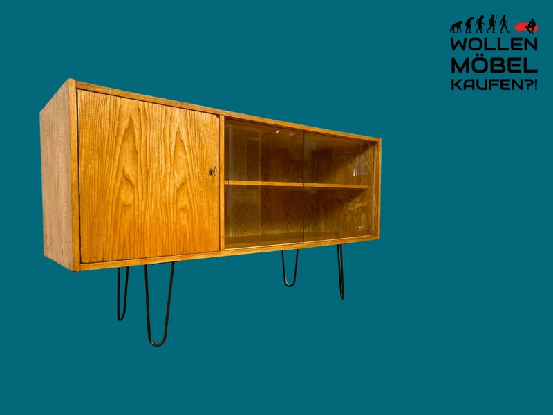 WMK I Designer Sideboard 602/M von VEB Hellerau aus 1962 in Senesche auf Hairpin Metallfüßen
