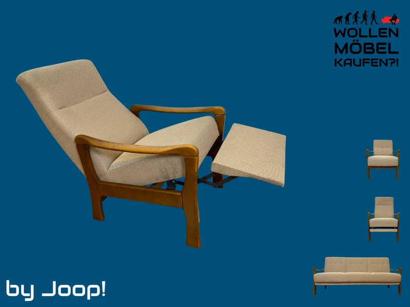 WMK I Hochwertiger verstellbarer Designer Relax Sessel von Joop mit Originalbezug und ausfahrbarer Fußablage