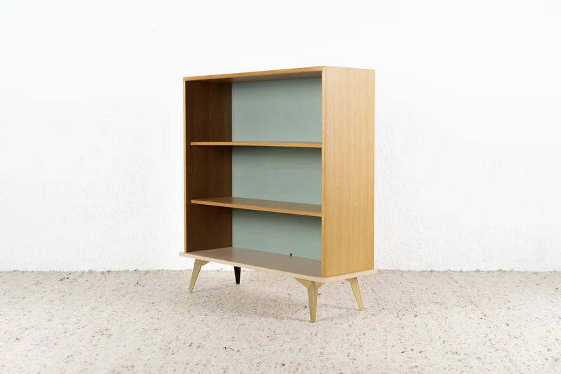 Vintage Regal Kommode Schrank Holz Mid Century 60s Bücherregal Pastell
