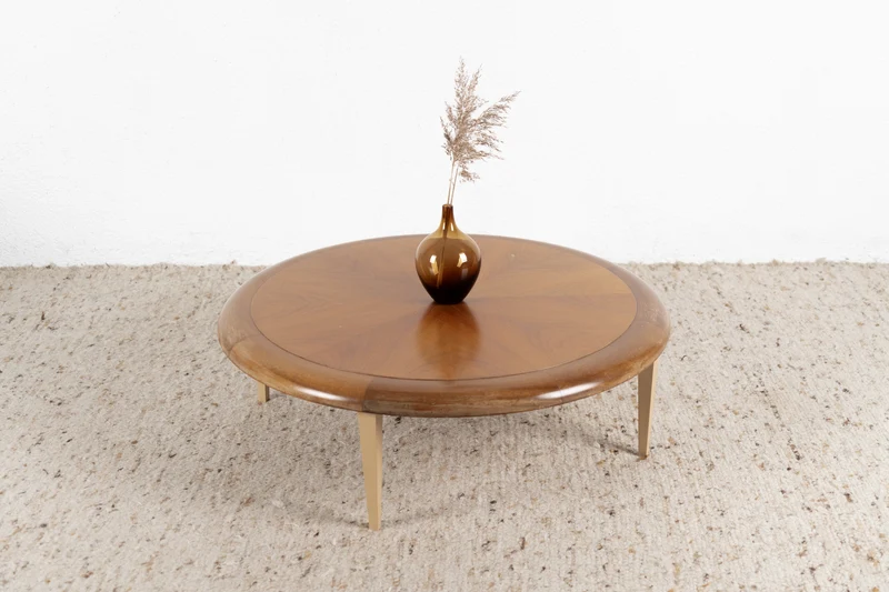 Vintage Couchtisch Beistelltisch Rund Holz Wohnzimmer Tisch Mid Century 19660er 60s