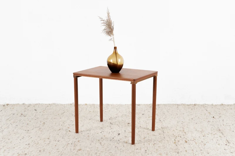 Vintage Beistelltisch Couchtisch Mid Century Holz Teak Blumentisch Danish