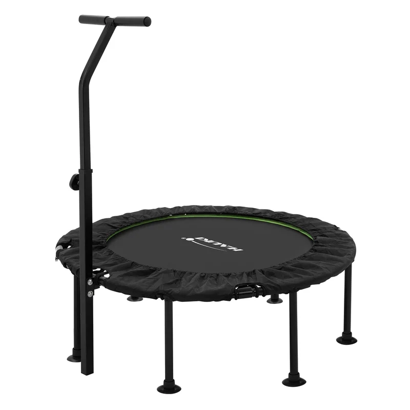 Trampolin Ø102cm mit höhenverstellbarer Haltegriff Stahl Grün bis 150kg Hauki