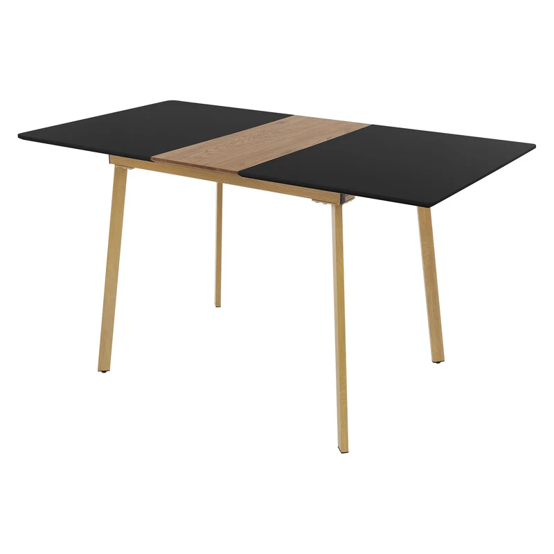 B-Ware Esstisch ausziehbar in Schwarz 110-140x75 cm aus Holz Esszimmertisch für 4-6 Personen ML-Design