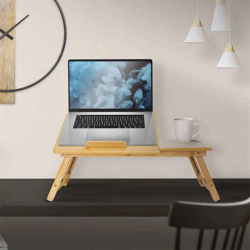 B-Ware Laptoptisch klappbar Braun aus Holz ML-Design