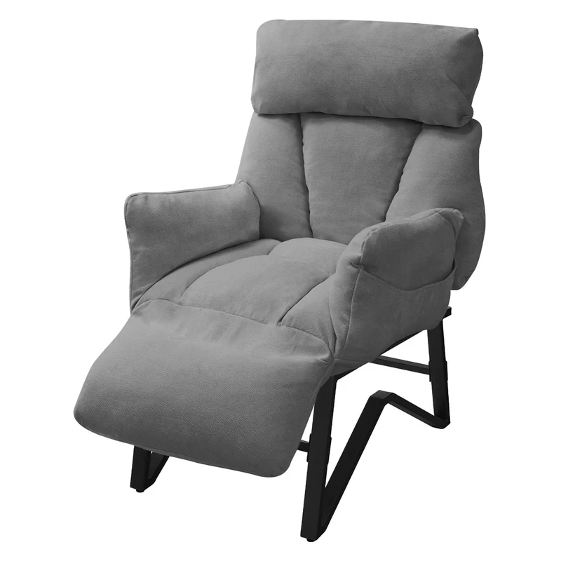 B-Ware Loungesessel mit Armlehnen Grau Relaxsessel mit Leinenbezug ML-Design