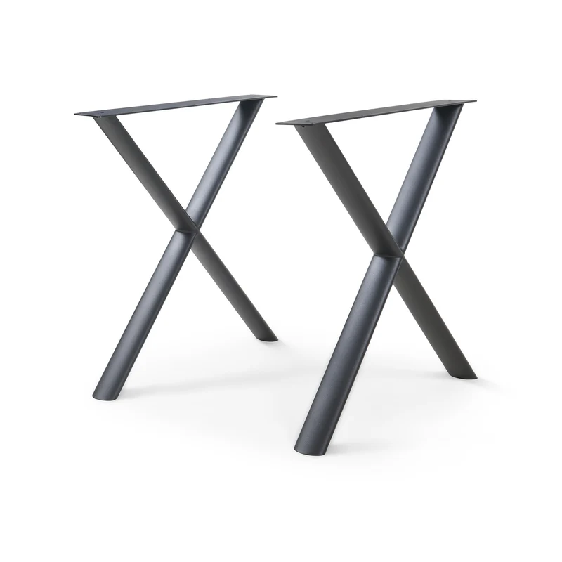 Tischgestell Klixjö 2er-Set Stahl 72x70x10 cm Schwarz [en.casa]