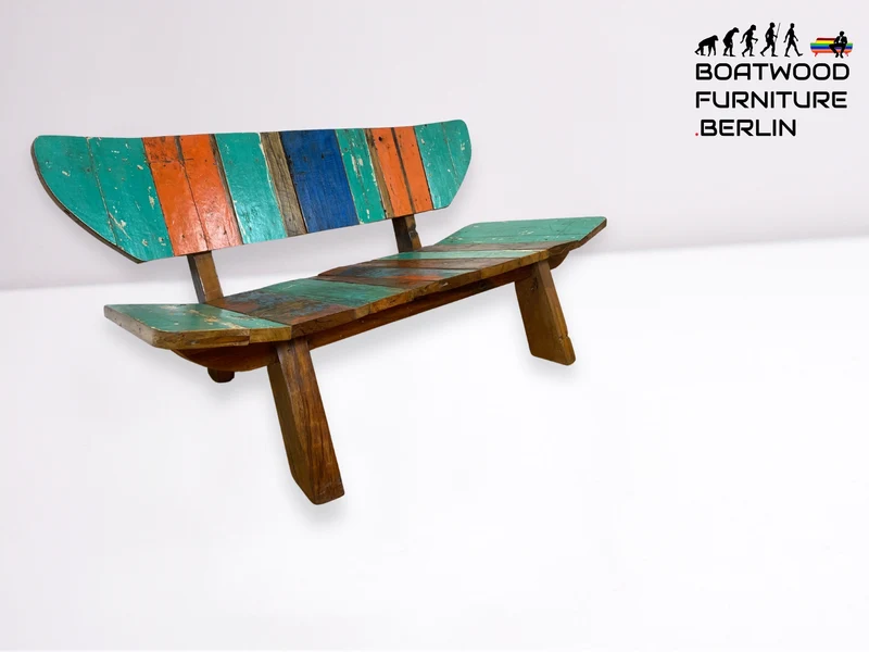 Boatwood by WMK I Einzigartiges handgefertigtes Sofa aus altem Bootsholz