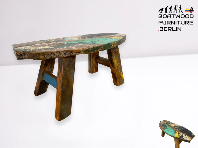 Boatwood by WMK I Robuste Sitzbank aus altem Bootsholz in Originalfarben