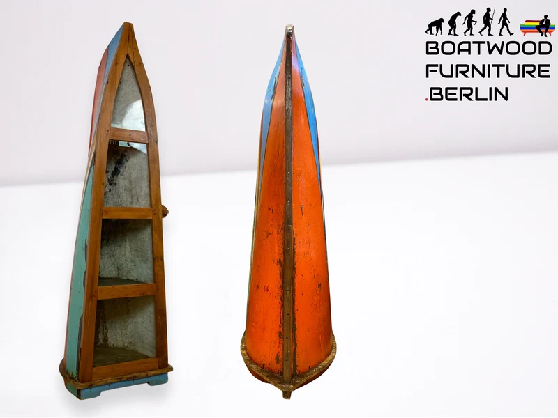 Boatwood by WMK I Einzigartige Vitrine handgefertigt aus altem Fischerboot