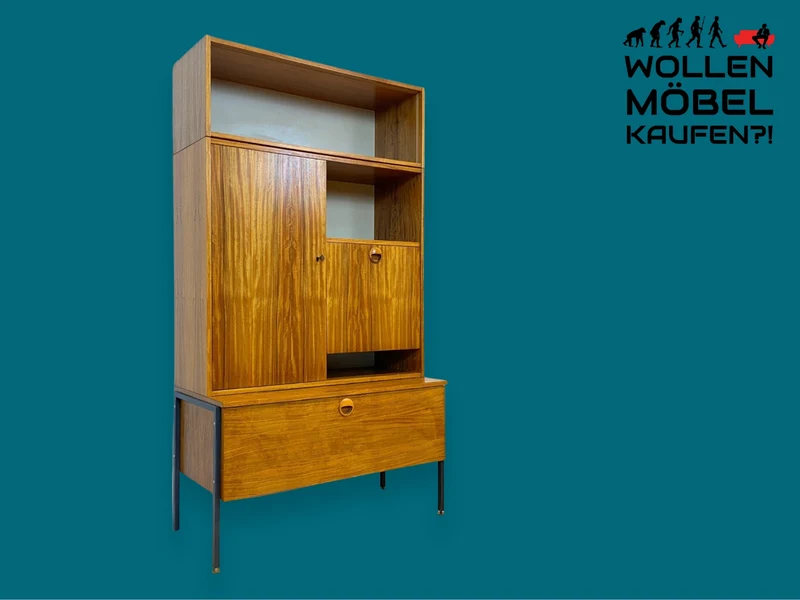 WMK I Kultiges modulares Designer Regalsystem 430 I Joachim Nebelung für VEB Hellerau mit Bar