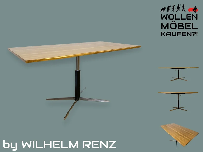 WMK I Stilvoller höhenverstellbarer 70er Jahre Designer Tisch von Wilhelm Renz
