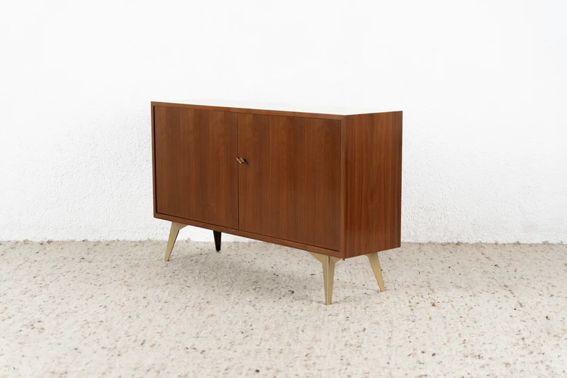 Vintage Kommode Sideboard Mid Century Holz Nuss Tv Board Wohnzimmer