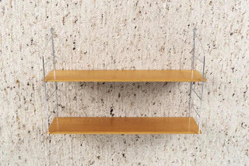 Stringregal Vintage Holz Metall Wandregal Bücher Chrom Leiter Regal Mid Century