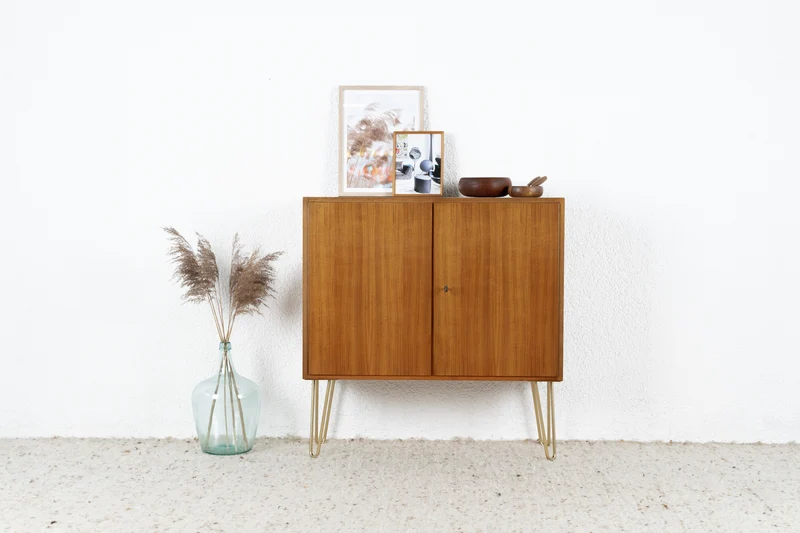 Vintage Kommode Sideboard Mid Century Holz 60s Schränckchen Nuss